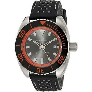 Oceanaut Submersion OC0522 Men Black Rubber Analog Gray Dial Quartz Watch JAA46